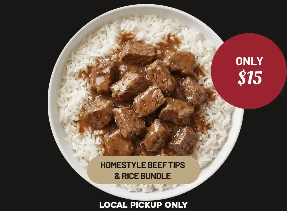 Homestyle Beef Tips & Rice